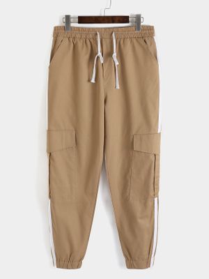 YOINS BASICS Men Summer Fashion Side Striped Multi Pocket Tooling Casual Pants YOINS BASICS Men Summer Fashion Side Striped Multi Pocket Tooling Casual Pants