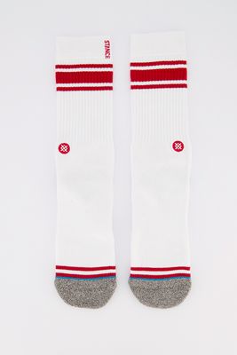 Mens Uncommon Solids Socks  White/Red