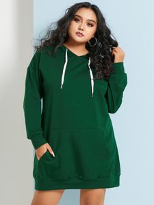 YOINS Plus Size Pullover Drawstring Hooded Design Long Sleeves Sweatshirt