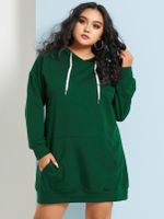 YOINS Plus Size Pullover Drawstring Hooded Design Long Sleeves Sweatshirt - thumbnail