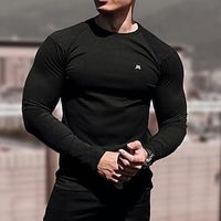 Men's Workout Shirt Running Shirt Long Sleeve Top Athletic Athleisure Winter Breathable Quick Dry Soft Running Jogging Training Sportswear Activewear Graphic Black Grey White Lightinthebox - thumbnail