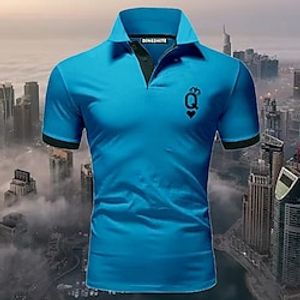 Men's Sport Polo Polo Shirt Casual Holiday Lapel Short Sleeve Fashion Basic Plain Button Summer Regular Fit Apple Green Wine Yellow and Navy White Pink Dark Navy Sport Polo Lightinthebox