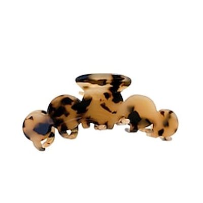 1 PC Wave Shape Hair Claw Banana Clips tortoise Barrettes Celluloid French Design Barrettes Hair Clamps Leopard Print Large Fashion Accessories Strong Hold Non Slip Grip for Women Girls Lightinthebox
