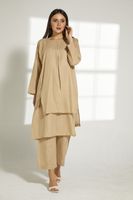 Moistreet Tan Linen Fabric Top And Pants Set (XS, S, M, L, XL, XXL) Moistreet Tan Linen Fabric Top And Pants Set (XS, S, M, L, XL, XXL)