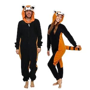 Adults' Kigurumi Pajamas Nightwear Onesie Pajamas Animal Cartoon Onesie Pajamas Funny Costume Flannel Cosplay For Men and Women Carnival Animal Sleepwear Cartoon miniinthebox