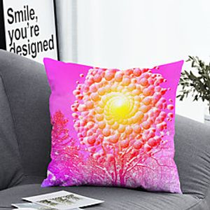 1 Pc Polyester Pillow Cover  Plant Geometric 3D Simple Square Zipper Traditional Classic miniinthebox