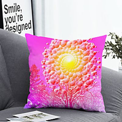 1 Pc Polyester Pillow Cover  Plant Geometric 3D Simple Square Zipper Traditional Classic miniinthebox