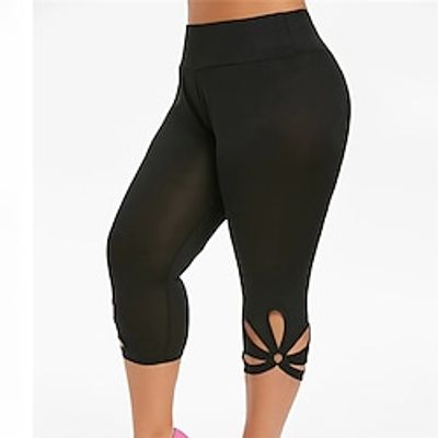 Women's Chinos Capri shorts Solid Color Sporty Yoga Casual Vacation Natural Calf-Length Fall Summer Green White Black L XL XXL 3XL 4XL miniinthebox