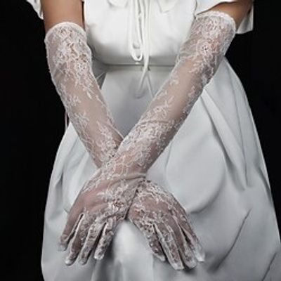 Lace Elbow Length Glove Vintage Style Elegant With Pure Color Wedding Party Glove Lightinthebox Lace Elbow Length Glove Vintage Style Elegant With Pure Color Wedding Party Glove Lightinthebox