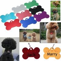 Pet Cat Dog ID Tag Personalized Bone Shape Pet Name ID Tags Collar - thumbnail