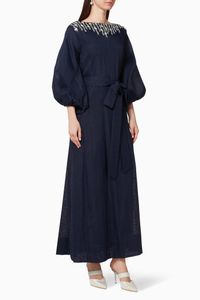 Embellished Cotton Belted Kaftan