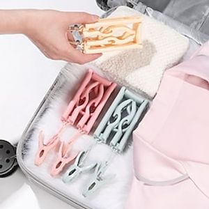 Travel folding hangers for business trips hotel travel multi-purpose compact drying racks portable sock clips 4 Pack miniinthebox