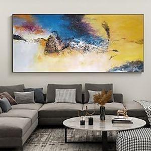 Handmade Oil Painting Canvas Wall Art Decor Original Painting Abstract Landscape Painting for Home Decor With Stretched Frame/Without Inner Frame Painting miniinthebox