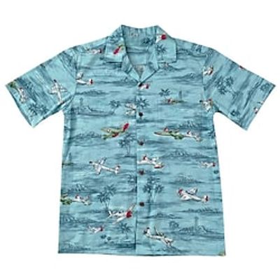 Men's Shirt Coconut Tree Graphic Prints Airplane Island Turndown Blue 3D Print Casual Going out Short Sleeves Button-Down Print Clothing Apparel Tropical Designer Casual Hawaiian miniinthebox