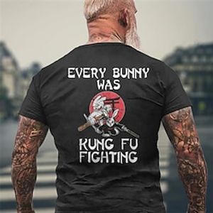 Rabbit Happy Easter Black Red Army Green T shirt Tee Men's Graphic Cotton Blend Shirt Sports Classic Shirt Short Sleeve Comfortable Tee Sports Outdoor Holiday Summer Fashion Designer Clothing S M L Lightinthebox