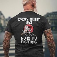 Rabbit Happy Easter Black Red Army Green T shirt Tee Men's Graphic Cotton Blend Shirt Sports Classic Shirt Short Sleeve Comfortable Tee Sports Outdoor Holiday Summer Fashion Designer Clothing S M L Lightinthebox - thumbnail
