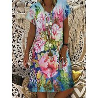 independent station new women's v-neck print dress Lightinthebox - thumbnail