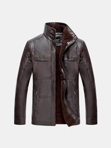 Mens Casual Business PU Jacket