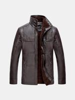 Mens Casual Business PU Jacket - thumbnail