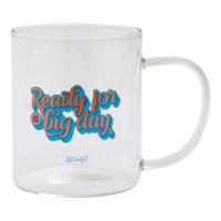 Mr. Wonderful Glass Mug - Ready For A Big Day 380 ml - thumbnail