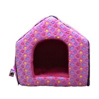 Coco Kindi Pink Star Pattern Washable Fur House with Zip L For Dogs & Cats - Size 50 x 56 x 60cm
