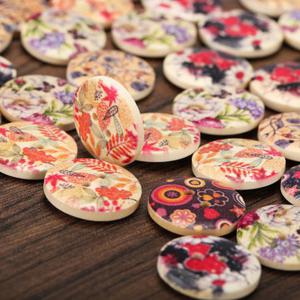 100Pcs Vintage Style Wooden Buttons