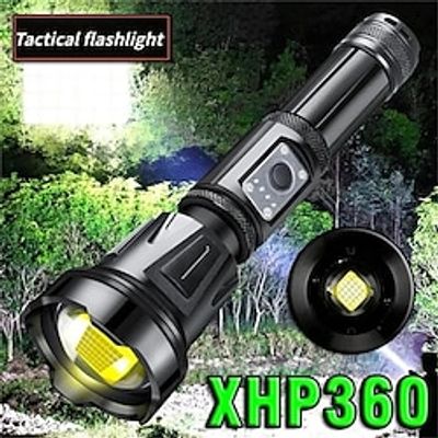 New XHP360 Most Powerful LED Flashlight Torch USB Rechargeable Tactical Flash Light Waterproof Zoomable Torch miniinthebox New XHP360 Most Powerful LED Flashlight Torch USB Rechargeable Tactical Flash Light Waterproof Zoomable Torch miniinthebox
