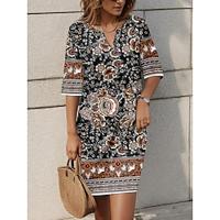 Women's Casual Dress Graphic Print V Neck Mini Dress Half Sleeve Summer Lightinthebox