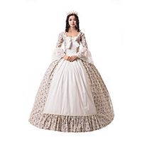 Princess Maria Antonietta Rococo Victorian Renaissance Vacation Dress Dress Party Costume Masquerade Prom Dress Women's Costume Beige Vintage Cosplay Christmas Halloween Party / Evening 3/4 Length miniinthebox - thumbnail