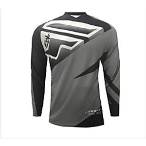 CAWANFLY Men's Long Sleeve Cycling Jersey Summer Dark Grey Bike Top Mountain Bike MTB Road Bike Cycling Quick Dry Breathable Sports Clothing Apparel  Micro-elastic Lightinthebox