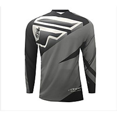 CAWANFLY Men's Long Sleeve Cycling Jersey Summer Dark Grey Bike Top Mountain Bike MTB Road Bike Cycling Quick Dry Breathable Sports Clothing Apparel  Micro-elastic Lightinthebox