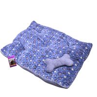 Coco Kindi Cushion With Bone Navy Star Washable Fur Bed For Dogs & Cats - Size 2 - 55x65cm