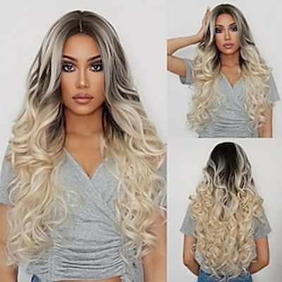 Ombre Butterfly Haircut Deep Wave Synthetic Hair Wig for Women and Girls - Long-Lasting Hair Replacement with Natural Look and Feel miniinthebox