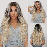 Ombre Butterfly Haircut Deep Wave Synthetic Hair Wig for Women and Girls - Long-Lasting Hair Replacement with Natural Look and Feel miniinthebox - thumbnail