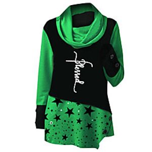 Women's Sports Dress Short Mini Dress Blue Gray Green Red Long Sleeve Geometric Letter Print Fall Winter Turtleneck Casual Christmas 2021 S M L XL XXL 3XL miniinthebox