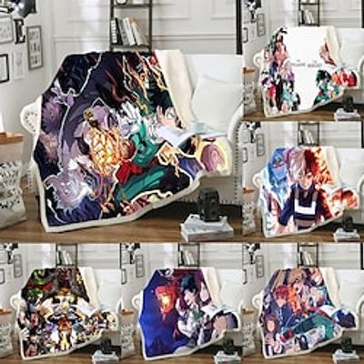 My Hero Academia Blanket 3D Printed Blanket Double Thickened Blanket Anime Blanket Lazy Sofa Blanket miniinthebox