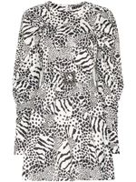 ROTATE Tara monochrome print mini dress - Black - thumbnail