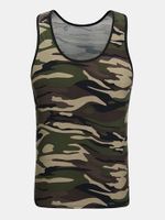 Mens Camouflage Sleeveless Skinny Fit Vest Fitness Training Jogging Sport Tank Tops