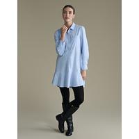 Cotton Solid Button Front Lapel Shirt Dress