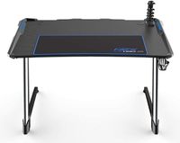 DXRacer NEX Gaming Desk - Black/Silver/Blue