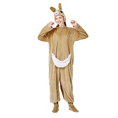 Adults' Kigurumi Pajamas Kangaroo Kangaroo Onesie Pajamas Polar Fleece Khaki Cosplay For Men and Women Animal Sleepwear Cartoon Festival / Holiday Costumes miniinthebox