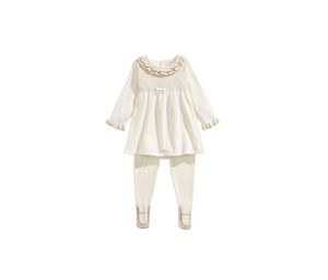 Baby Girls 2-Pc. Ruffled Sweater & Ballerina Tights Set  Ivory