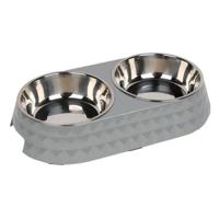 Pawsitiv Diamond Dinner Set Bowls Medium - Grey