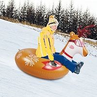 Winter Snow Tube Inflatable Snow Sled for Kids and Adults,117x110cm Heavy Duty Thickened Double Bottom with Sturdy Handles for Winter Outdoor Sport Lightinthebox - thumbnail
