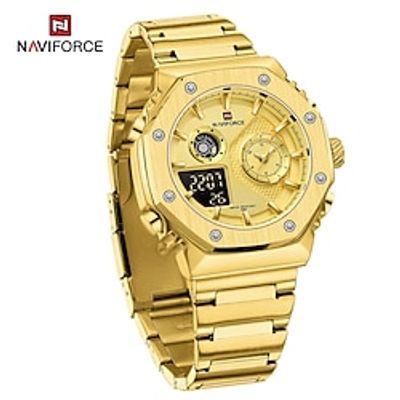 NAVIFORCE Watch Men Top Brand Luxury Stainless Steel Sport Male Clock Digital Quartz Army Waterproof Original Wristwatch 9216 miniinthebox