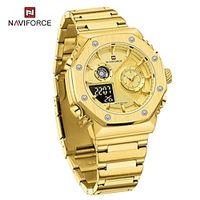 NAVIFORCE Watch Men Top Brand Luxury Stainless Steel Sport Male Clock Digital Quartz Army Waterproof Original Wristwatch 9216 miniinthebox - thumbnail