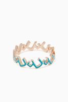 Yellow-Gold & Turquoise-Enamel Ein Ring - thumbnail