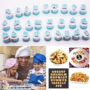 26Pcs/set Baking Pastry Mold Letter Fondant Cookie Cutter UpperLowercase Alphabet and Number Cake Decoration DIY Cake Tools for Kids miniinthebox