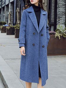 Notch Lapel Plain Outerwear