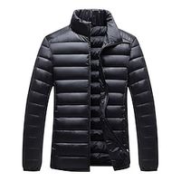 Men's Down Jacket Quilted Jacket Zipper Pocket Office  Career Date Casual Daily Outdoor Casual Sports Winter Plain Wine Black Royal Blue Dark Blue Puffer Jacket Lightinthebox - thumbnail